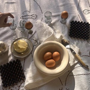 dark wood braided bead coaster