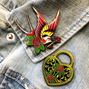 The Key to My Heart Enamel Pin Set