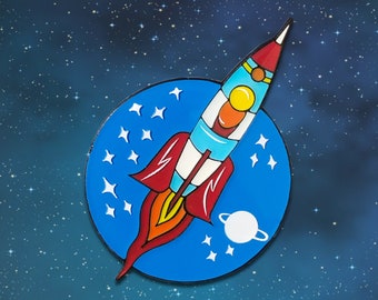 /'F*ck Off/' Rocketship Hard Enamel Pin