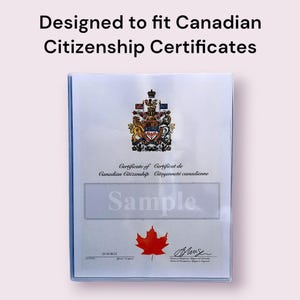 Doorzichtige houder voor beschermhoes voor certificaat van Canadees staatsburgerschap, documenten Letter-formaat - 8,5 x 11 inch