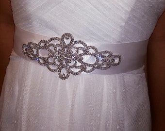 Rhinestone Bridal Sash, Bridal Belt, Bridal Sash, Wedding Sash, Rhinestone Belt, Wedding Dress Sash, Wedding Dress Belt