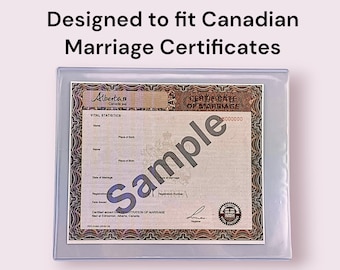 Personalized Wedding Certificate Holder, Protective Case (8x10 inch)