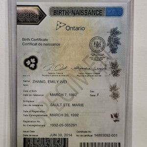 Rigid Plastic Protective Case, Holder for Canadian Birth Certificates, Travel Document Holder image 2