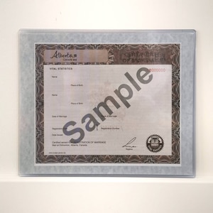 Personalized Wedding Certificate Holder, Protective Case (8x10 inch) image 2
