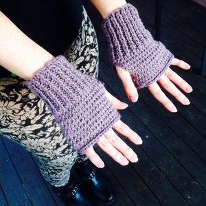 Purple Fingerless mittens