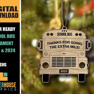 SVG Laser Ready School Bus Driver Ornament | Christmas Ornament | SVG | Laser File | Bus Ornament 2023 and 2024