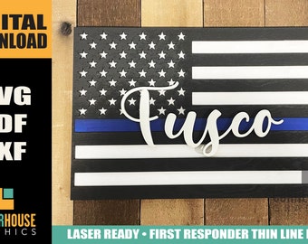 Fichier numérique thin Blue Line First Responder Flag
