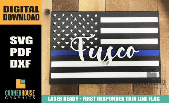 Thin Blue Line First Responder Flag Digital File