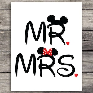 Mr. and Mrs. Mickey and Minnie Wedding Graphics-Use to print on shirts, mugs or any product of your choice. Great for your Disneymoon!