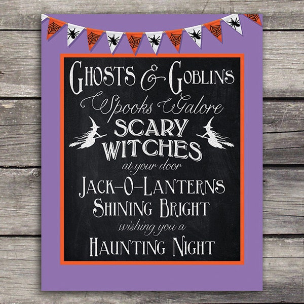 Ghosts and Goblins Spooks Galore Scary Witches at your door Jack-O-Lanterns... Haunting Night 8x10 Digital Print - Halloween Decor