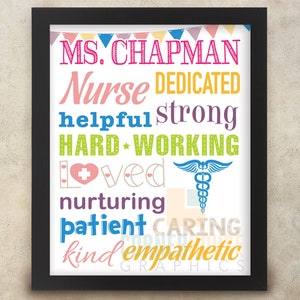 Krankenschwester Subway Art Personalized mit Namen 8 x 10 digital print Krankenschwester Anerkennung - Krankenschwester Gift