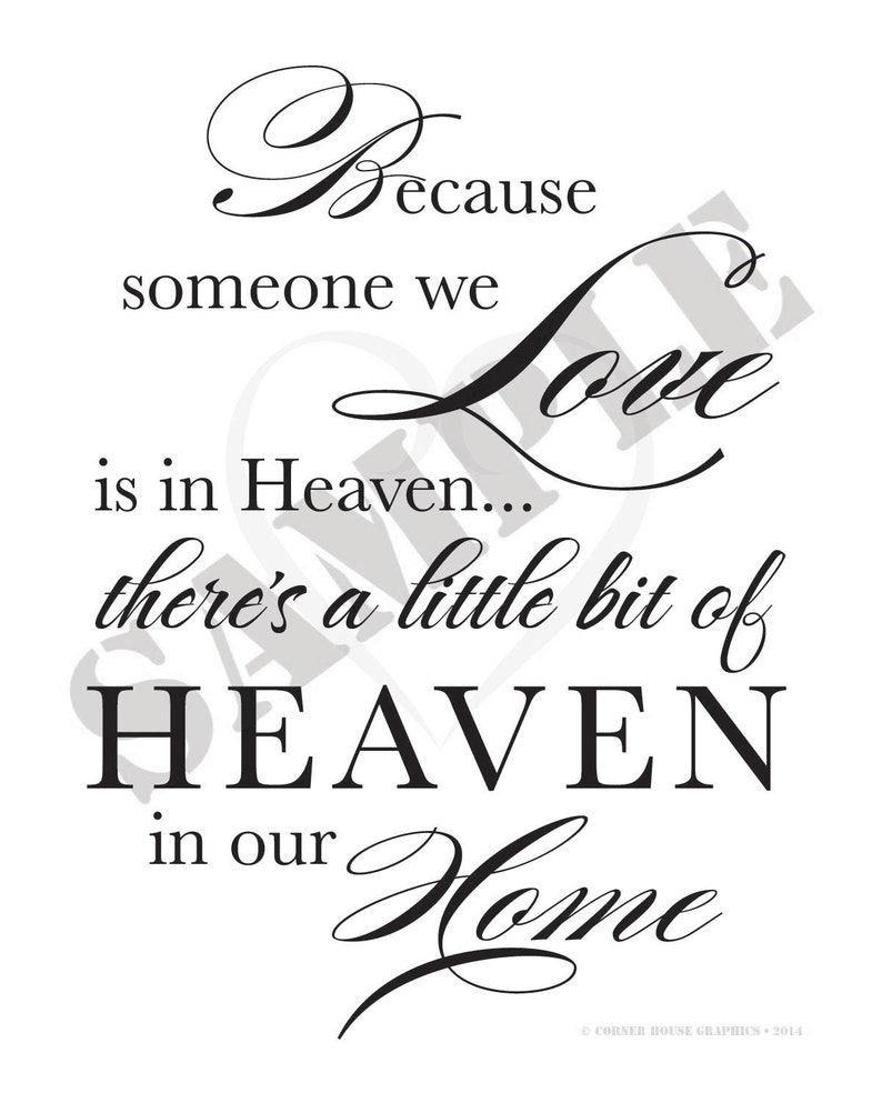 Because Someone We Love is in Heaven There's a Little Bit - Etsy