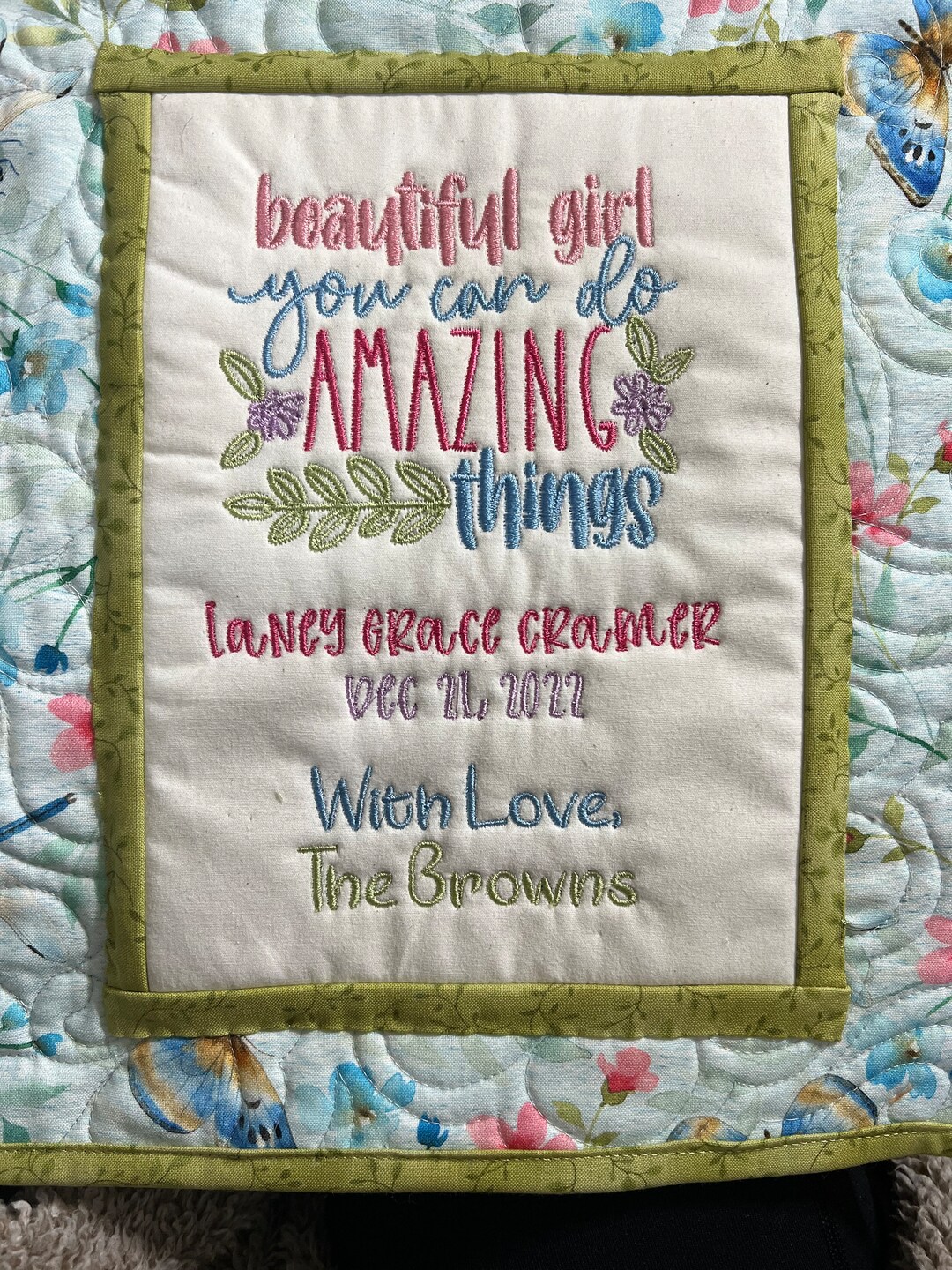 Personalized Machine Embroidered Quilt Label Etsy
