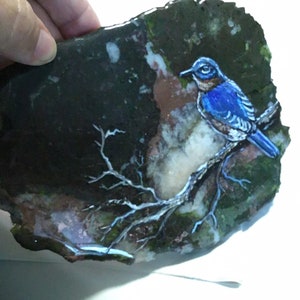 Blue bird on copper ore