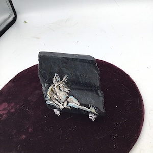 wolf on specular hematite