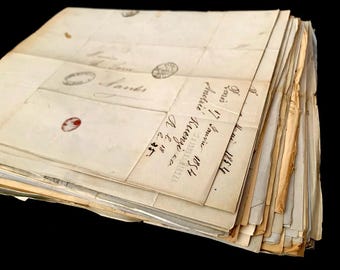 Vecchia lettera firmata del 1800 – Manoscritto d'epoca per restauro e esposizione da collezione