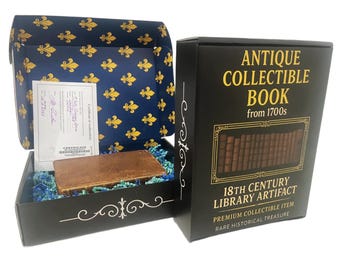 Old Book from 1700s - Luxury Gift Box - with Certificate of Authenticity