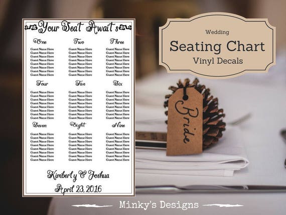 Wedding Seating Chart Decal