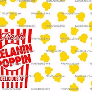 Melanin Poppin popcorn Virtual Zoom Background Instant digital download