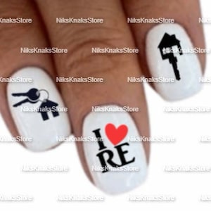 DIY promote business Real Estate Agent nail art decals FREE SHIPPING Holiday Sale