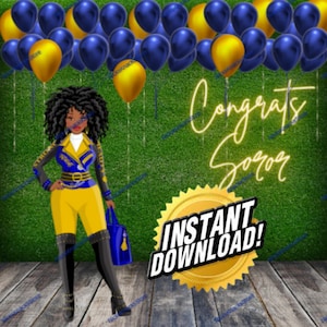 Geanimeerde rhoyal blauw en goud Felicitaties eCard met feestmuziek.  gefeliciteerd Instant download