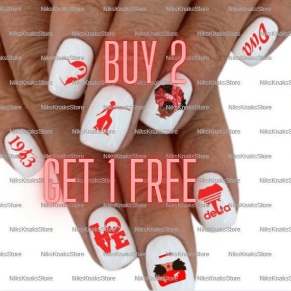 Devastating Diva Crimson & Cream Nail Art. Buy 2 Sets Get 1 - Etsy Devastating Diva Crimson & Cream Nail Art. Buy 2 Sets Get 1 - Etsy
