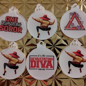 Divine 9 Holiday Decor! Devastating Diva Ornaments in Iconic Pose – Sorority-Inspired Set