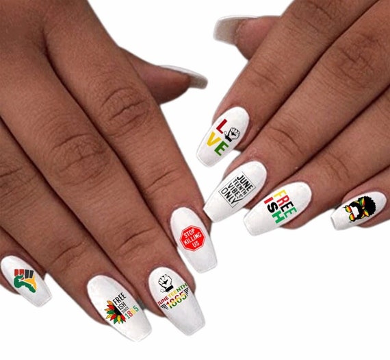 Juneteenth Celebration DIY Manicure Nail Art Decals Free 