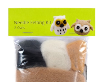 Make your own Owl Kit - makes 2. Needle Felting DIY Kit