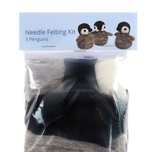 Make Your Own Baby Penguin Kit - makes 3. Needle Felting DIY Kit