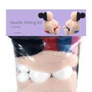 Make Your Own Sumo Kit - makes 2. Needle Felting DIY Kit