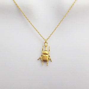 Beetle necklace, Gold/ Silver necklace, Pendant necklace, Valentine gift, Birthday gift, Gift for wife, Necklace for her