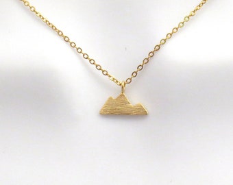 Collar de montaña, collar de escalada, collar de senderismo, collar de naturaleza, collar de oro, collar de plata, regalo para ella