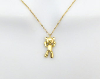 Bear necklace, Animal necklace, Moving Joint Super Cute necklace, Animal necklace, Birthday necklace, Daughter necklace, Woman necklace