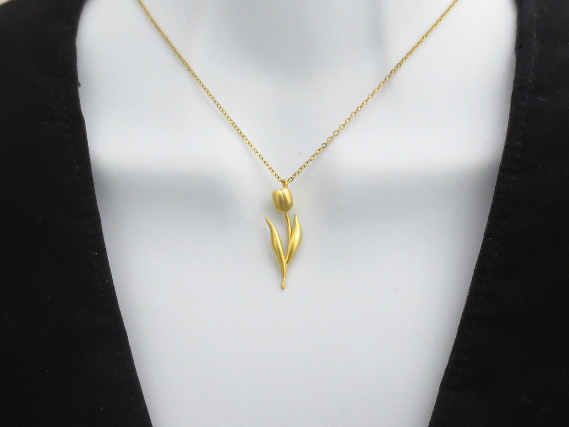 Long Golden Tulip Necklace main image 1