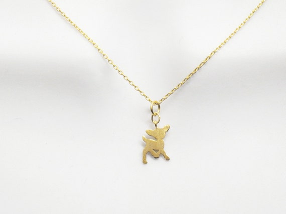 Bambi necklace, Animal necklace, Cute necklace, Gold necklace, Silver necklace, Birthday necklace, Gift for women