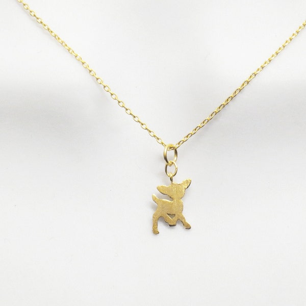 Collier Bambi, Collier animal, Collier mignon, Collier en or, Collier en argent, Collier d'anniversaire, Cadeau pour femmes