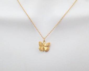 Butterfly necklace, Gold Silver necklace, Animal necklace, Gift for women, Gift for men, Gift for grandma, Gift for graduation