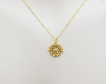 Piccola collana con bussola in oro, gioielli con bussola, regalo di laurea, collana con ciondolo, gioielli, non tutti i viaggi sono perduti, regalo di laurea