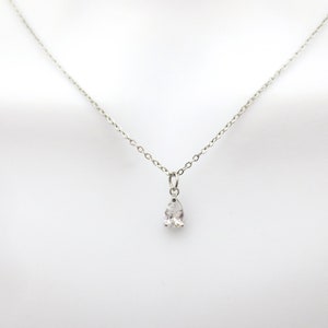 Teardrop necklace, Gift for her, Minimalist necklace, Dainty necklace, Tiny teardrop, Teardrop pendant, Zircon pendant, Tiny bead necklace