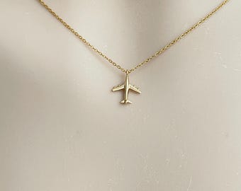 Dainty Airplane Necklace Gold or Silver | Minimalist Travel Jewelry | Tiny Plane Pendant | Gift for Traveler | Wanderlust Necklace for Women