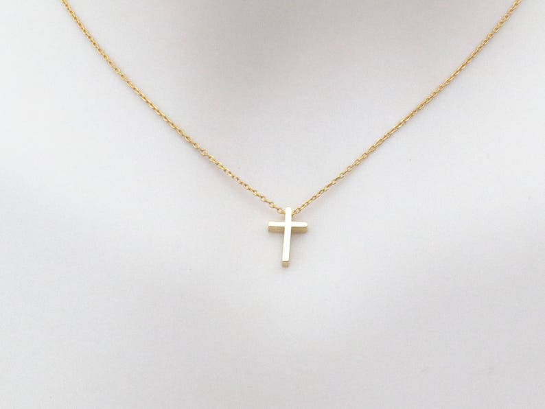 Small cross necklace Dainty cross necklace Cute cross Etsy