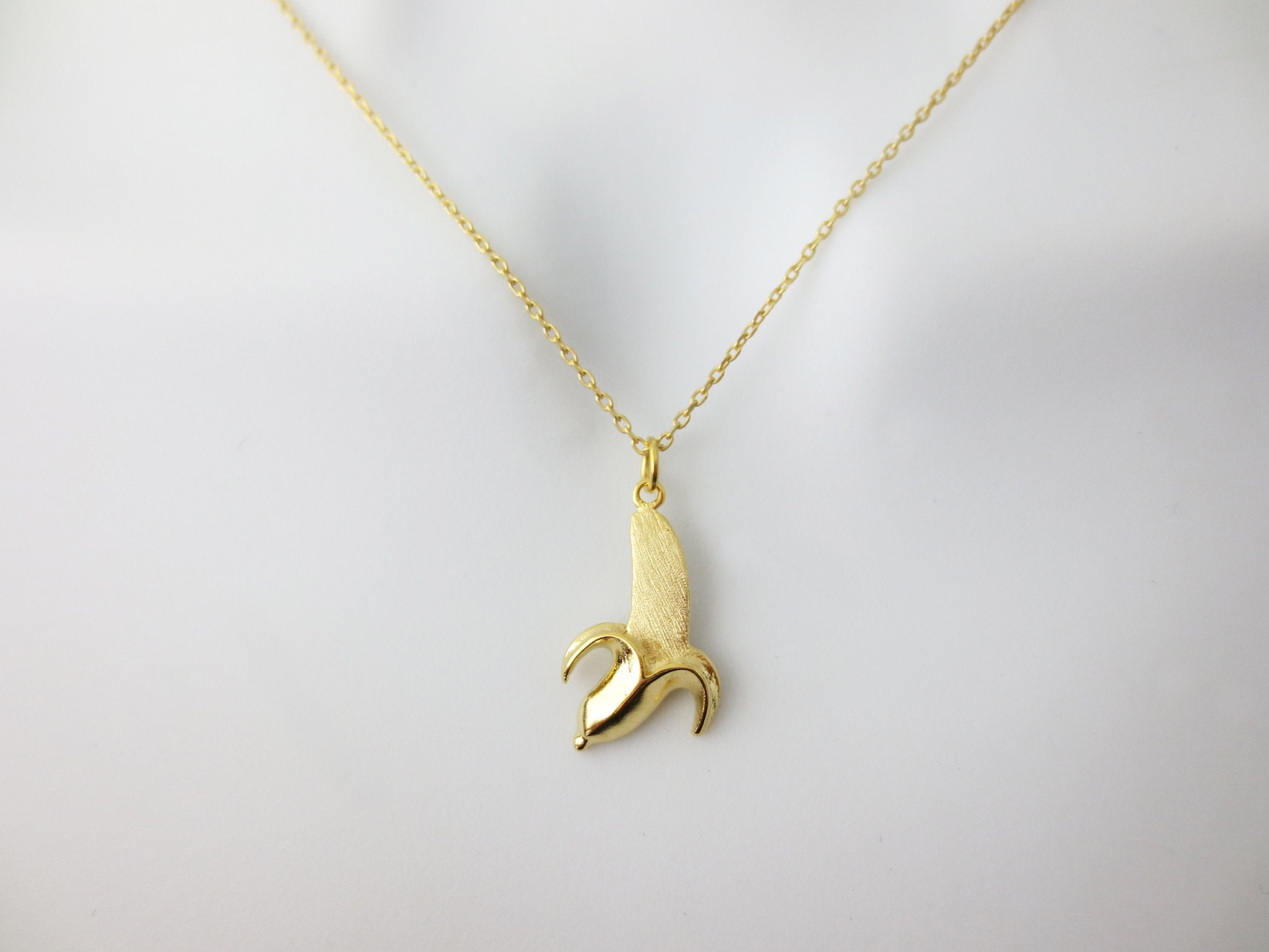 Banana Necklace Gold Necklace Silver Necklace Fruit Necklace Etsy Canada