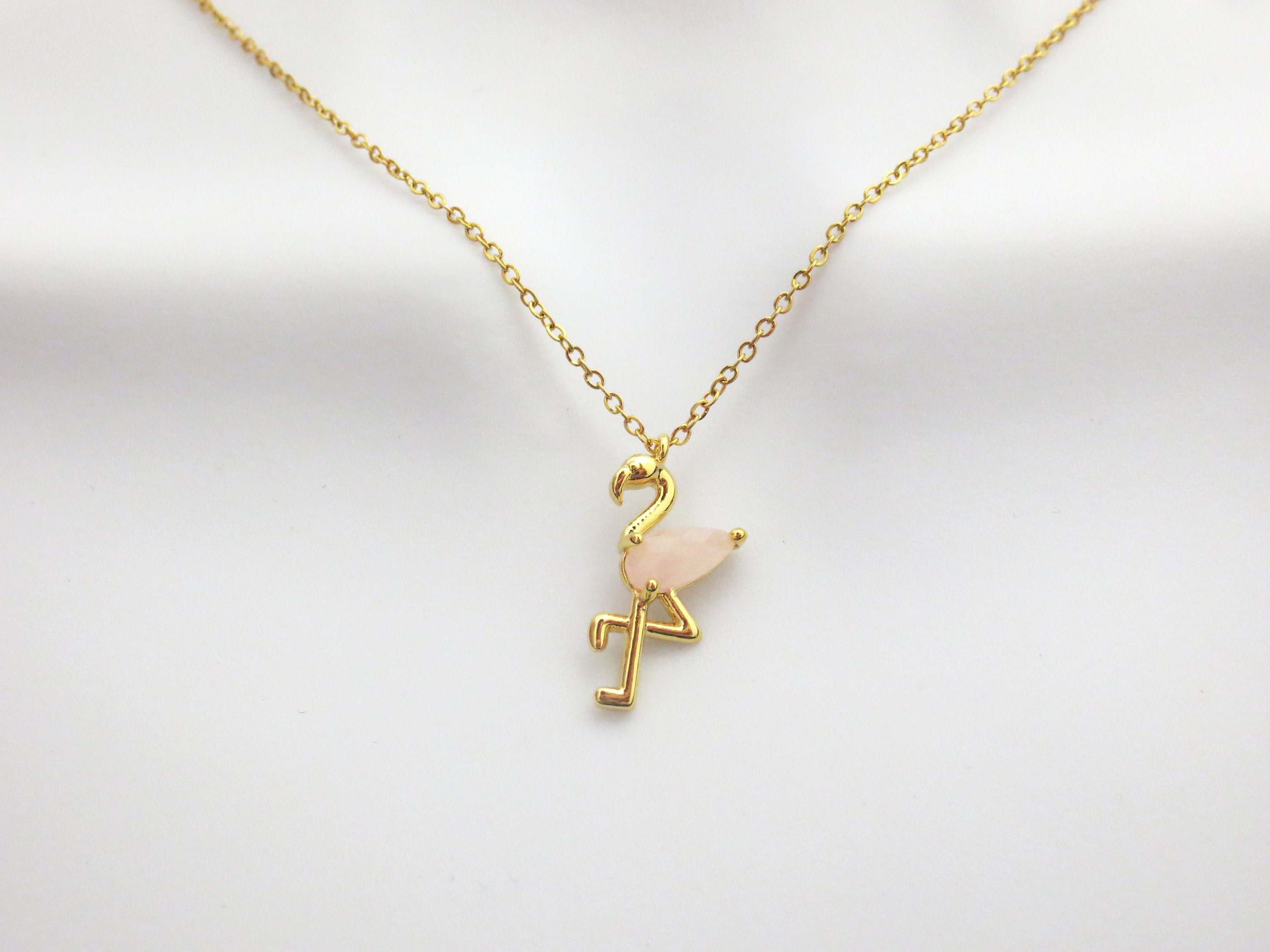 Gold flamingo deals pendant