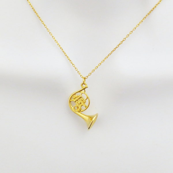 Collier de trompette, collier de cor français, collier d’instrument de musique, cadeau unique, cadeau mignon, cadeau de Noël, cadeau de petite amie, cadeau de femme