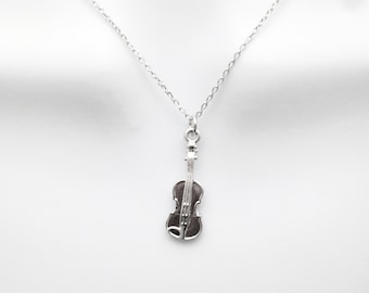 Violin necklace, Music necklace, Instrument necklace, gold necklace, Silver necklace, Cute gift, Unique gift, Christmas gift, New year gift