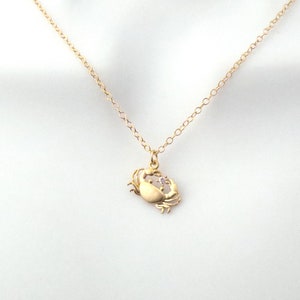Holding cubic crab necklace, Gold Silver necklace, Pendant necklace, Charm necklace, Cute necklace, Gift necklace, Gift for women