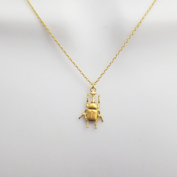 Beetle Necklace Gold Silver Necklace Pendant Necklace Valentine Gift Birthday Gift Gift for Wife Necklace for Her Etsy Canada