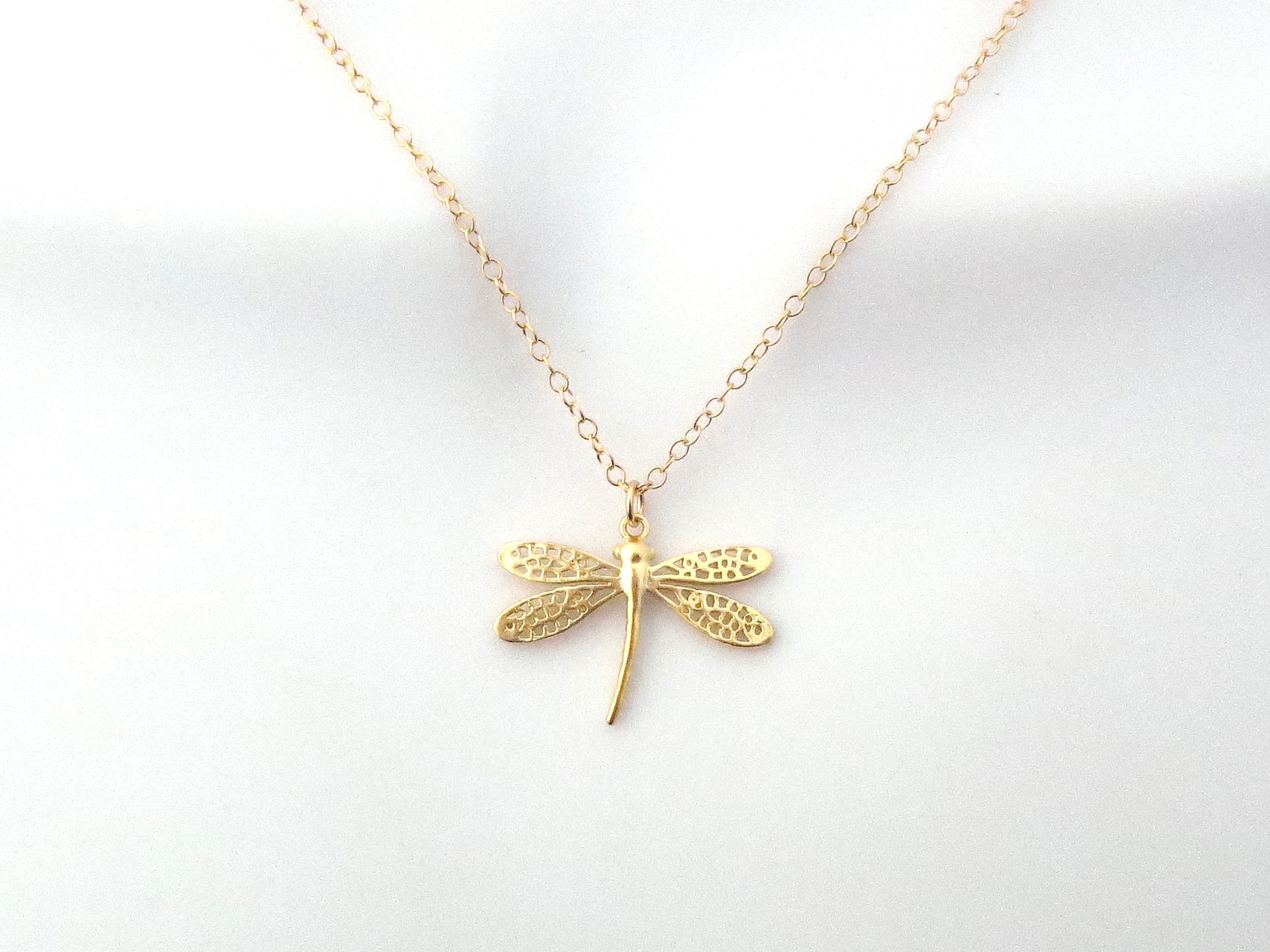 Dancing Dragonfly Golden Dreams Necklace