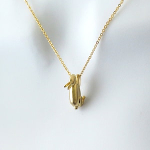 3D Bunny Necklace, Gold Rabbit Necklace, Animal Necklace, Animal Jewelry, 3D Necklace, Gift Jewelry